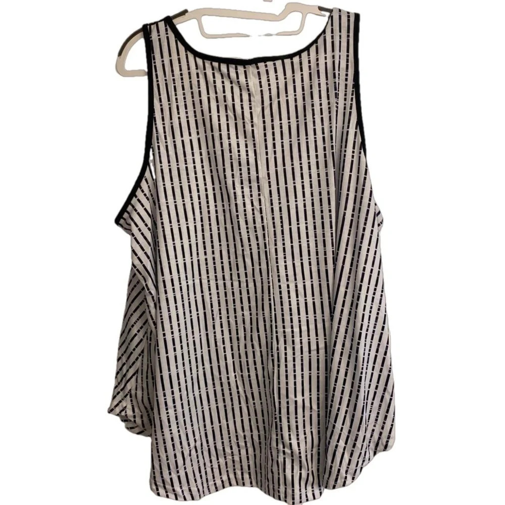 High-low tank top Black White Stripes 2XL XXL - Picture 3 of 6